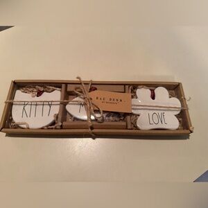 Rae Dunn White Ceramic Cat Ornaments